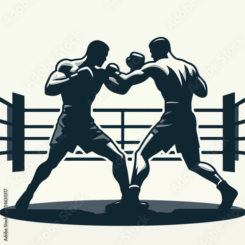 silhouette of a boxer fighting