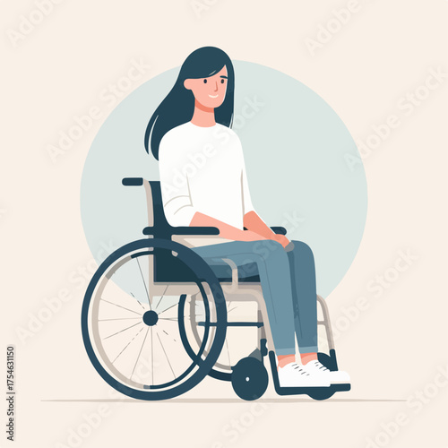 flat illustration of a person in a wheelchair