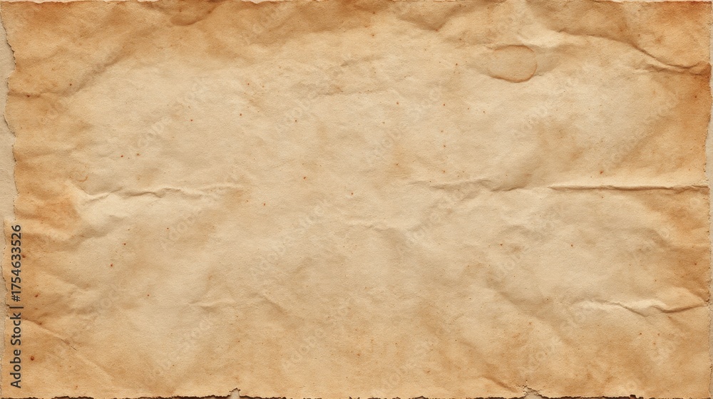 Obraz premium Vintage Aged Texture of Unused Old Paper Sheet with Wrinkles and Natural Imperfections for Craft and Background Use in Design Projects
