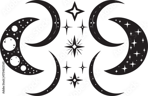 Creative Mandala Moon Art Pattern Bundle