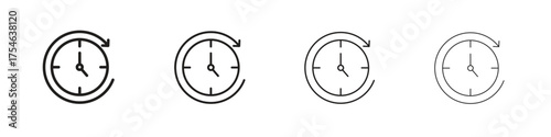 Wait time icons. editable stroke icon collection.