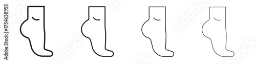 Tiptoe feet icons. editable stroke icon collection.