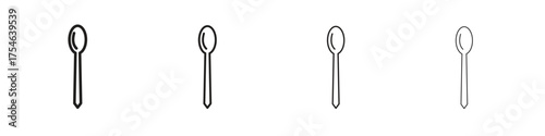 Tablespoon icons. editable stroke icon collection.
