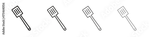 Spatula icons. editable stroke icon collection.