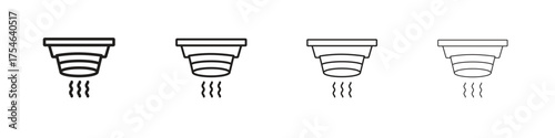 Smoke detector icons. editable stroke icon collection.
