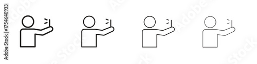 Selfie icons. editable stroke icon collection.