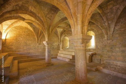 Ribbed vault in the chapter house, Romanesque Cistercian abbey of Le Thoronet, Département Var, France