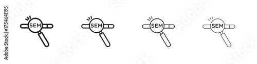 SEM icons. editable stroke icon collection.