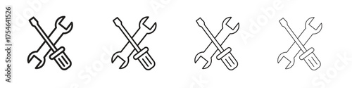 Repair tools icons. editable stroke icon collection.