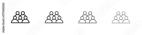 Population icons. editable stroke icon collection.