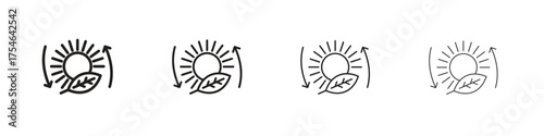 Photosynthesis icons. editable stroke icon collection.
