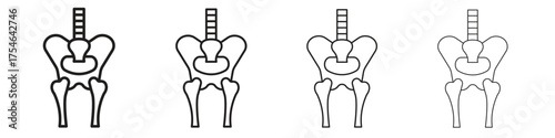 Pelvis icons. editable stroke icon collection.