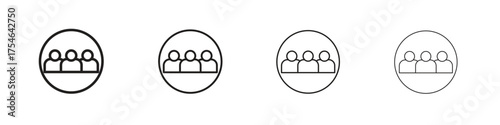 people icons. editable stroke icon collection.