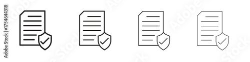 License icons. editable stroke icon collection.