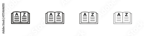 Glossary icons. editable stroke icon collection.