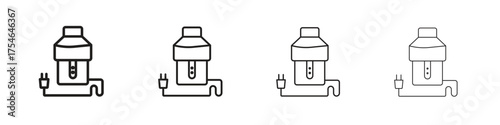 Garbage disposal icons. editable stroke icon collection.