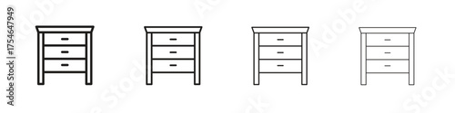 Dresser icons. editable stroke icon collection.