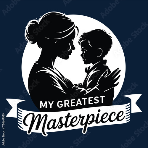 Mother embracing son with loving gaze embrace love