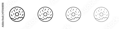 Donut icons. editable stroke icon collection.
