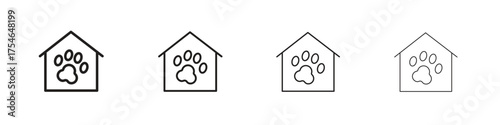 Dog Shelter icons. editable stroke icon collection.