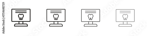 Dental X ray icons. editable stroke icon collection.