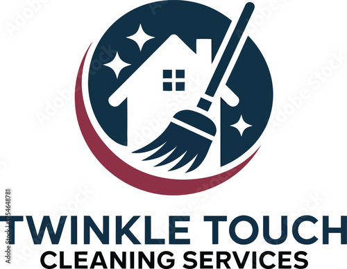 Twinkle touch cleaning services logo concept for home and business professional cleanliness