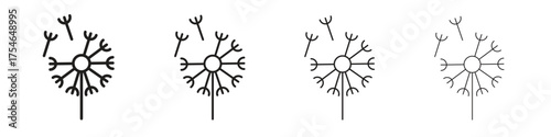 Dandelion icons. editable stroke icon collection.