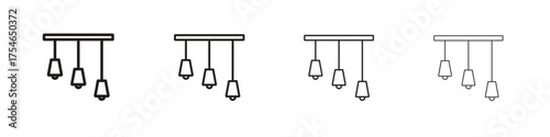 Chandelier icons. editable stroke icon collection.