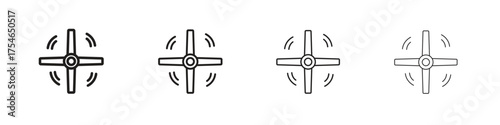 Ceiling fan icons. editable stroke icon collection.