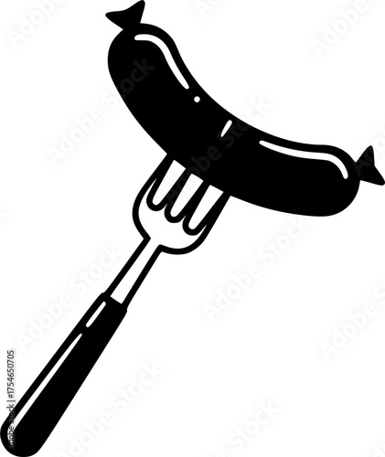 vector sausage and fork icons
