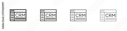 CRM icons. editable stroke icon collection.