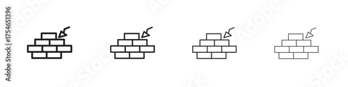Brickwork icons. editable stroke icon collection.