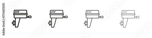 Boat Engine icons. editable stroke icon collection.