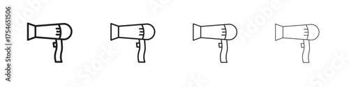 Blow dryer icons. editable stroke icon collection.