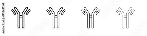 Antibody icons. editable stroke icon collection.