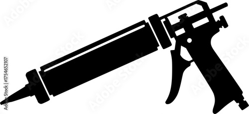 Caulking gun applicator construction tool silhouette vector illustration
