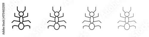 Ant icons. editable stroke icon collection.