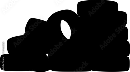 vector automobile rubber tires isolated on white background. tire stack flat style design
