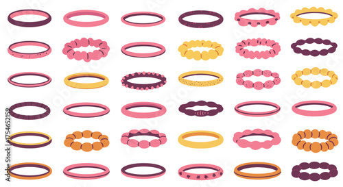 Collection of Colorful Hair Ties and Scrunchies.