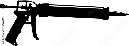 Caulking gun applicator construction tool silhouette vector illustration
