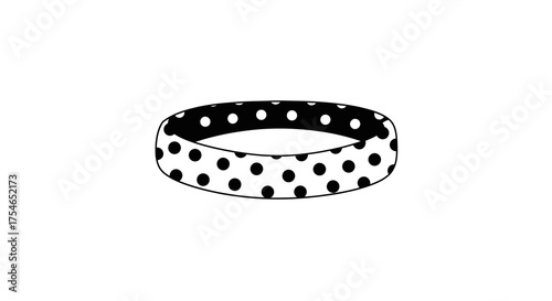 Polka Dot Ring: Black and White Patterned Circle.