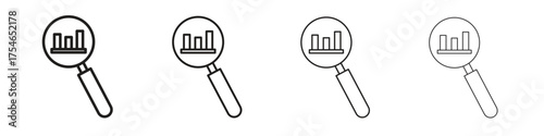 Analysis icons. editable stroke icon collection.
