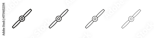 Airscrew icons. editable stroke icon collection.