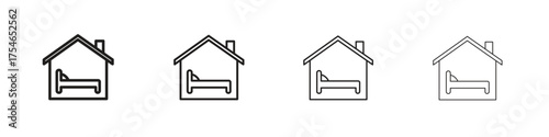 Accommodation icons. editable stroke icon collection.