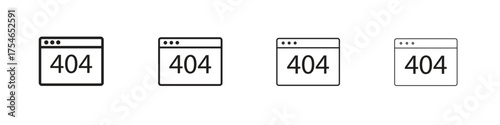 404 Error icons. editable stroke icon collection.