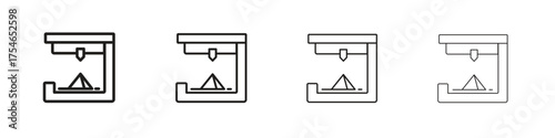 3D printer icons. editable stroke icon collection.