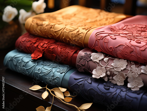 Unique Islamic silk fabric wallpaper designed for a bride’s special day