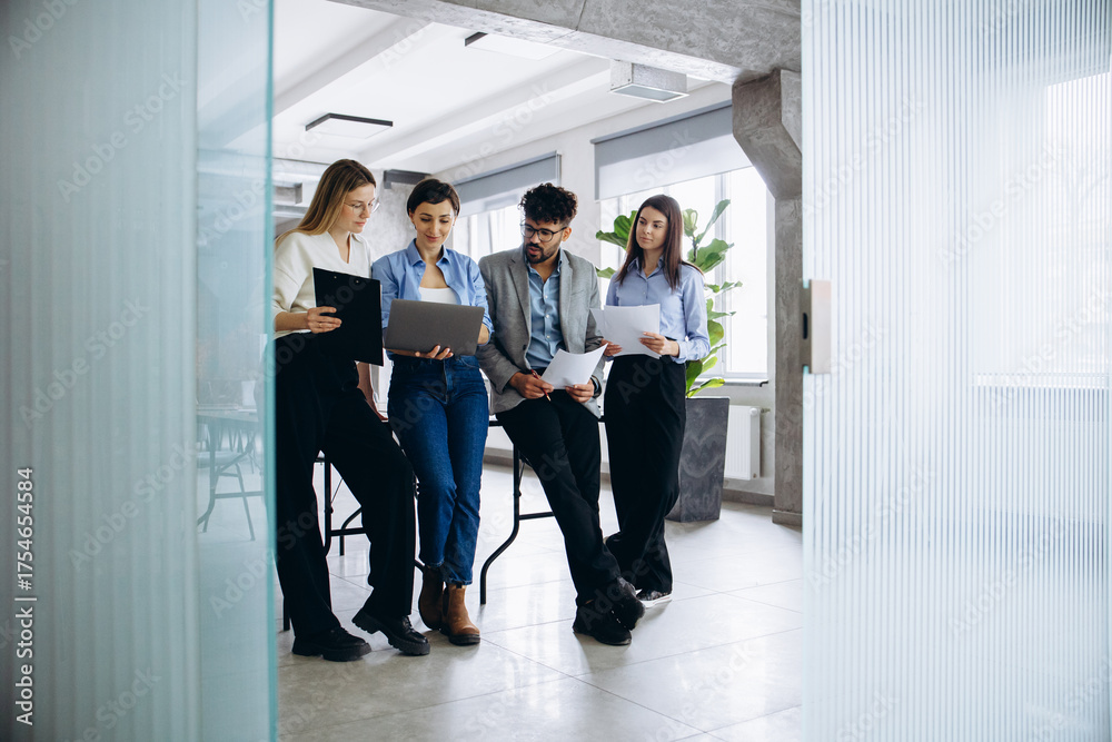 Fototapeta premium Business group working together at the office