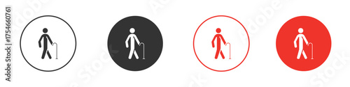 Walking stick icon. pictogram sign for Ui UX