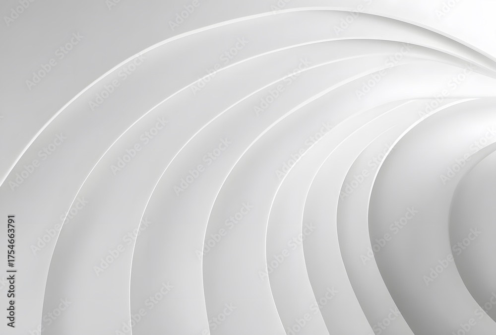 Fototapeta premium Minimal White Abstract Flowing Curves Background for Modern Design and Branding 